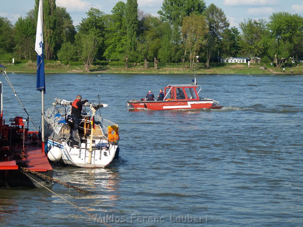 Motor Segelboot mit Motorschaden trieb gegen Alte Liebe bei Koeln Rodenkirchen P099.JPG